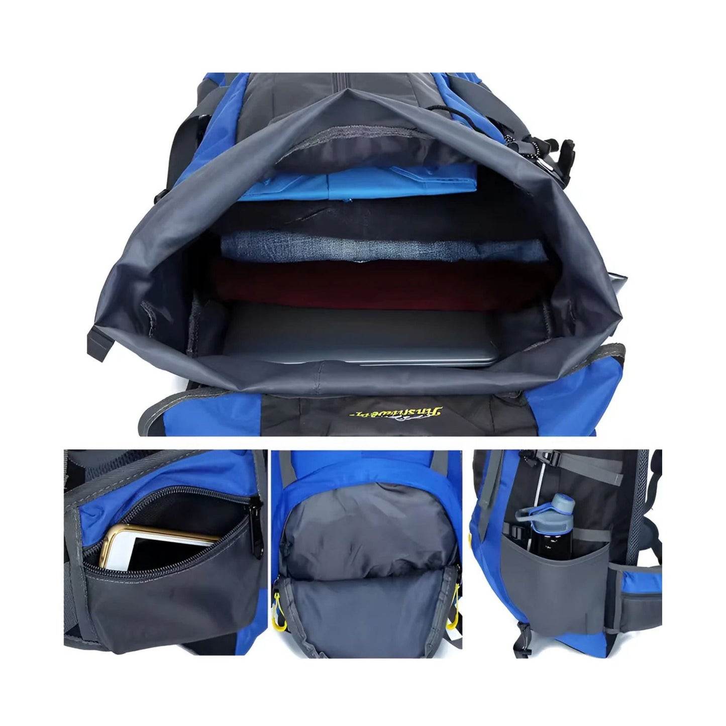 CarryQuest® - Grote Camping Rugzak Reistas - 65+5L - Duurzaam Nylon + Regenhoes - Sporttassen - Wandelen - GroenCarryQuestsimple