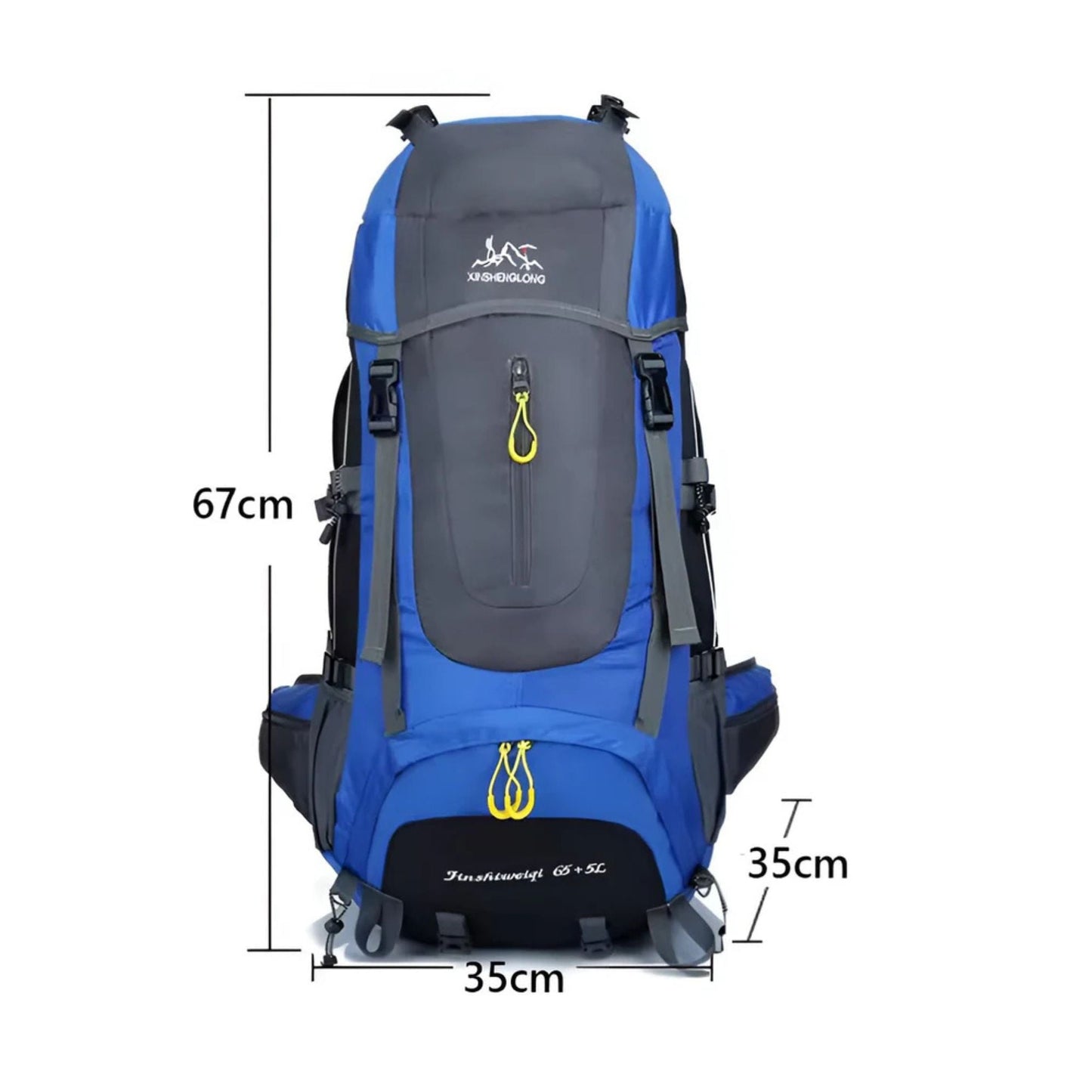 CarryQuest® - Grote Camping Rugzak Reistas - 65+5L - Duurzaam Nylon + Regenhoes - Sporttassen - Wandelen - GroenCarryQuestsimple