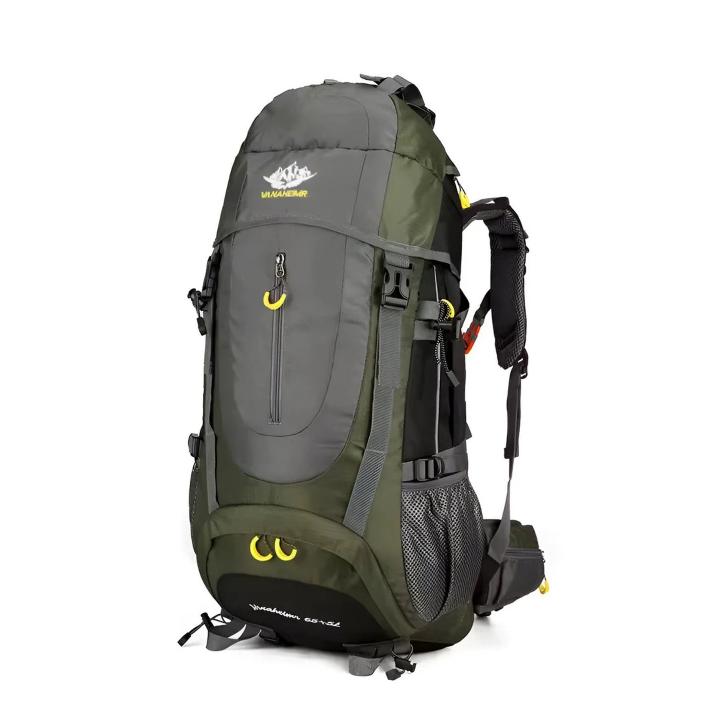 CarryQuest® - Grote Camping Rugzak Reistas - 65+5L - Duurzaam Nylon + Regenhoes - Sporttassen - Wandelen - GroenCarryQuestsimple