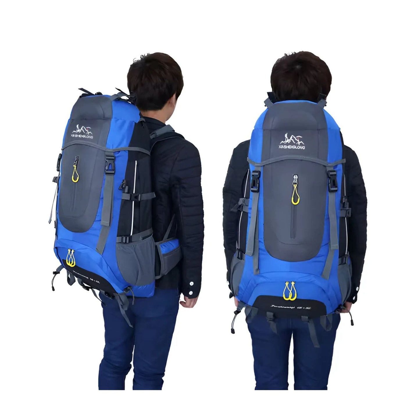 CarryQuest® - Grote Camping Rugzak Reistas - 65+5L - Duurzaam Nylon + Regenhoes - Sporttassen - Wandelen - GroenCarryQuestsimple