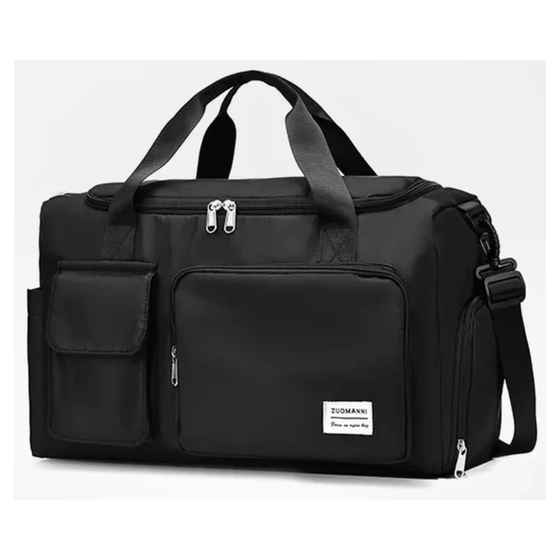 CarryQuest® - Grote Capaciteit Reistas voor Dames - Droog - Nat - Handbagage - Sporttas - Nylon - Lichtgewicht - Zwart