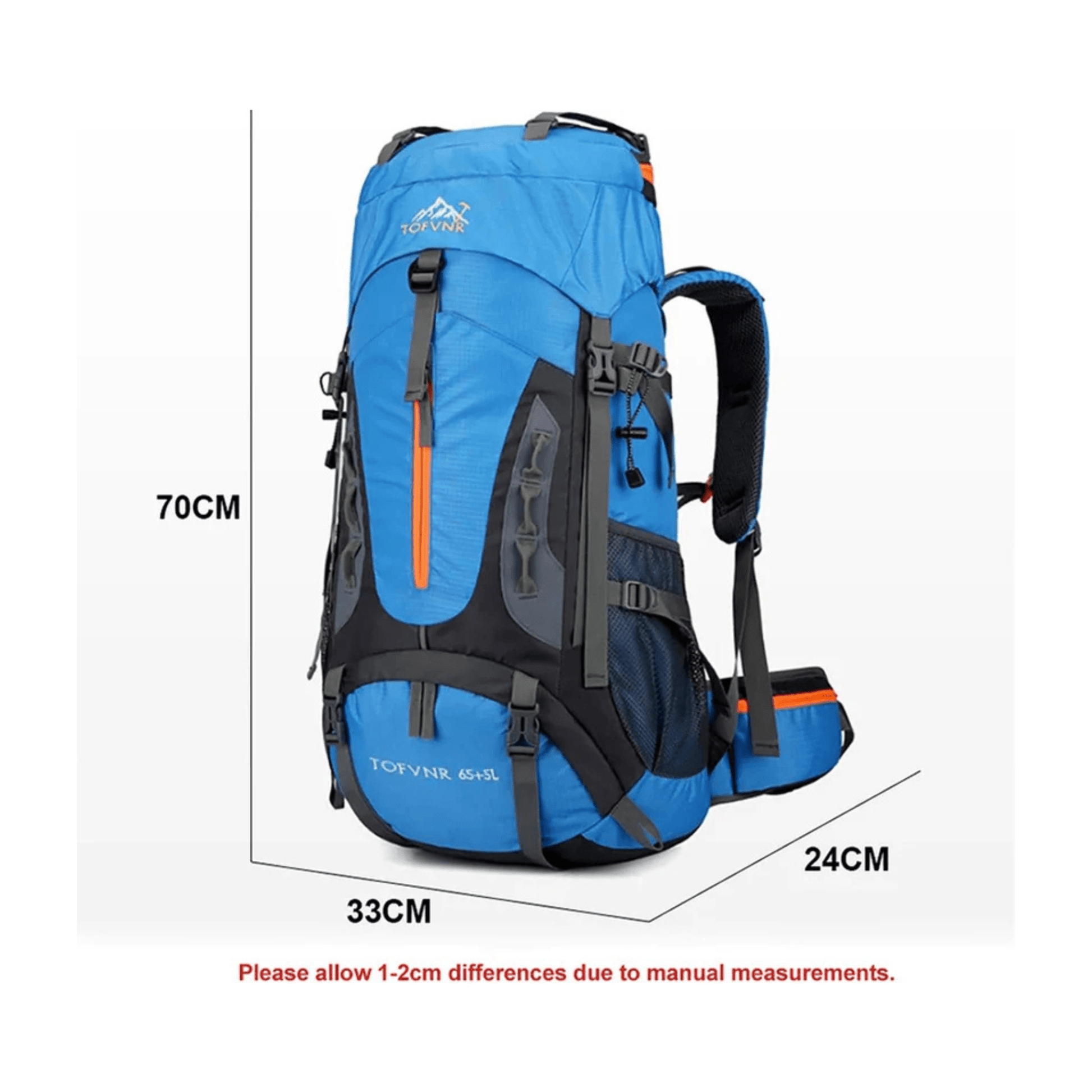 CarryQuest® - Grote Lichtgewicht Nylon Hiking - Voor - Oranje