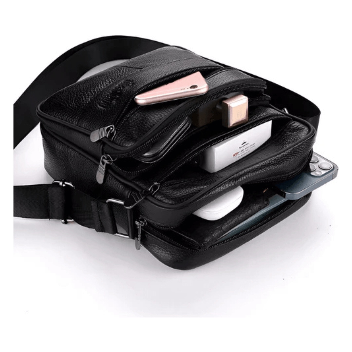 CarryQuest® - Heren Lederen Schoudertas - Echt Leder - DonkerbruinCarryQuestsimple