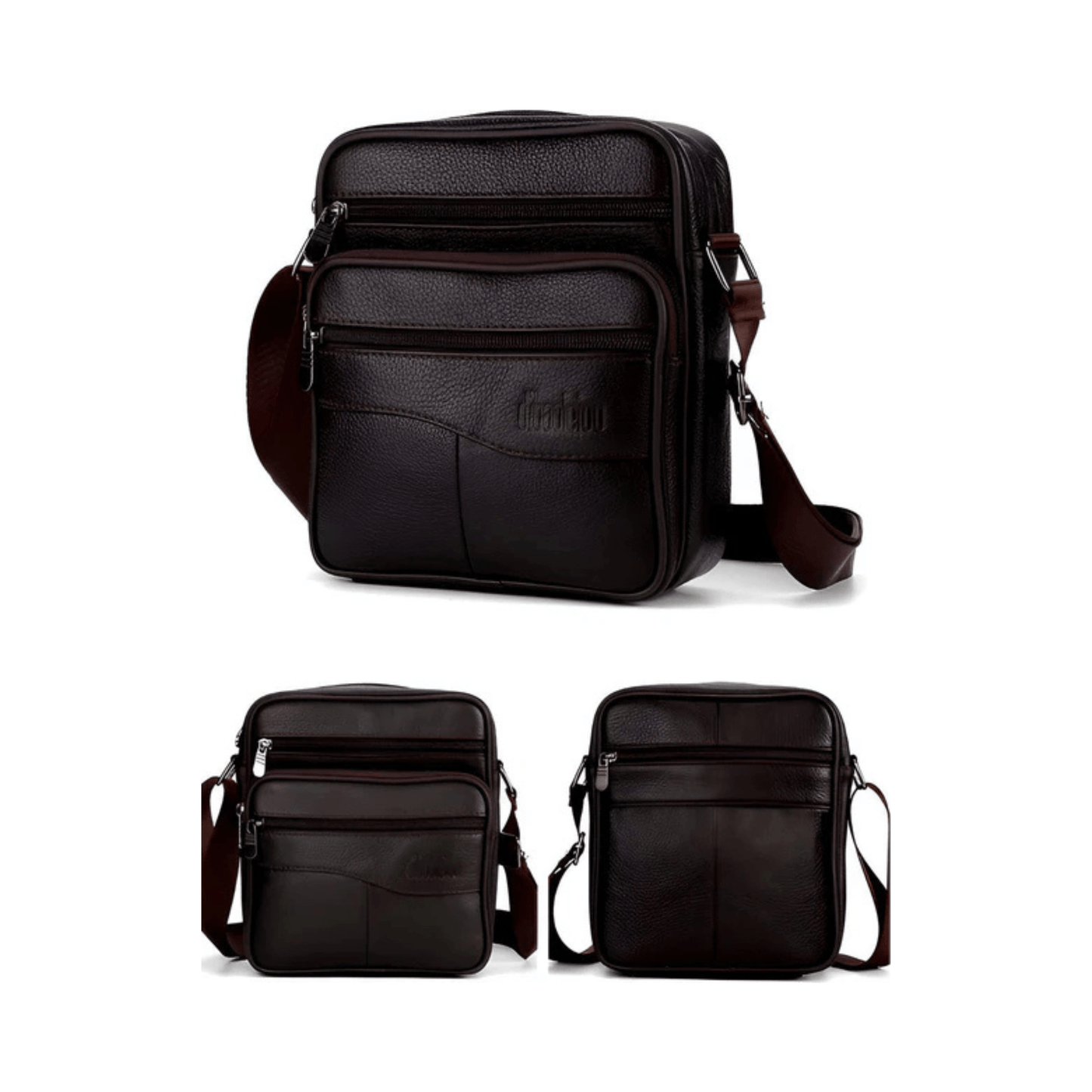 CarryQuest® - Heren Lederen Schoudertas - Echt Leder - DonkerbruinCarryQuestsimple