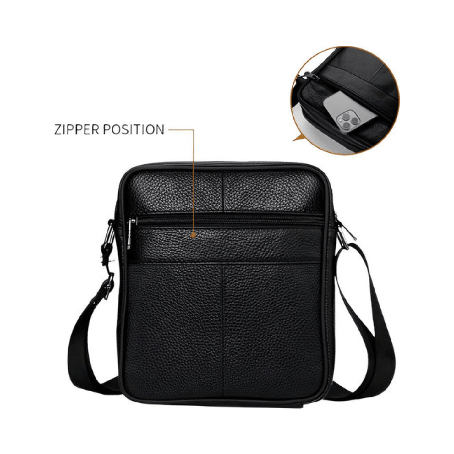 CarryQuest® - Heren Lederen Schoudertas - Echt Leder - DonkerbruinCarryQuestsimple
