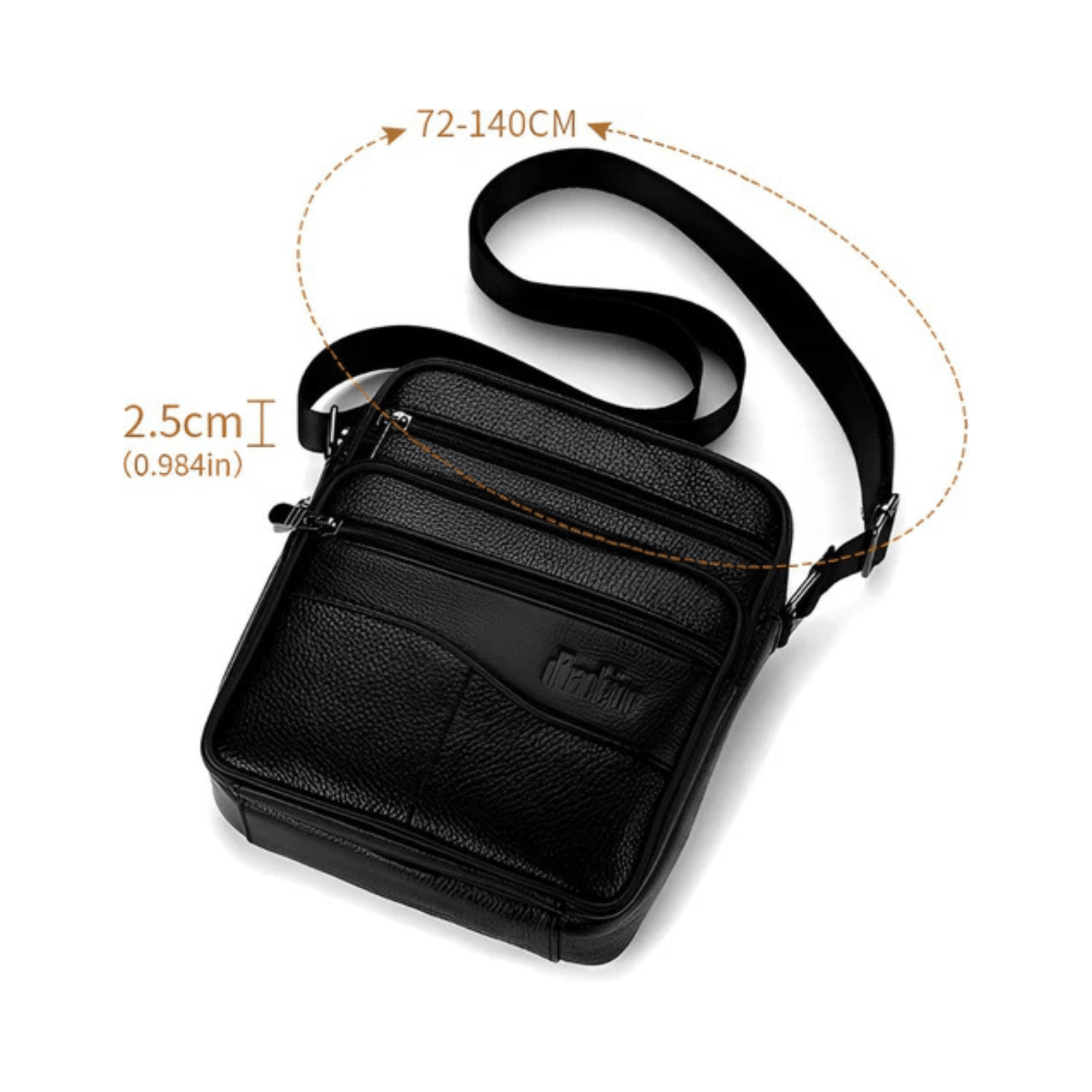 CarryQuest® - Heren Lederen Schoudertas - Echt Leder - ZwartCarryQuestsimple