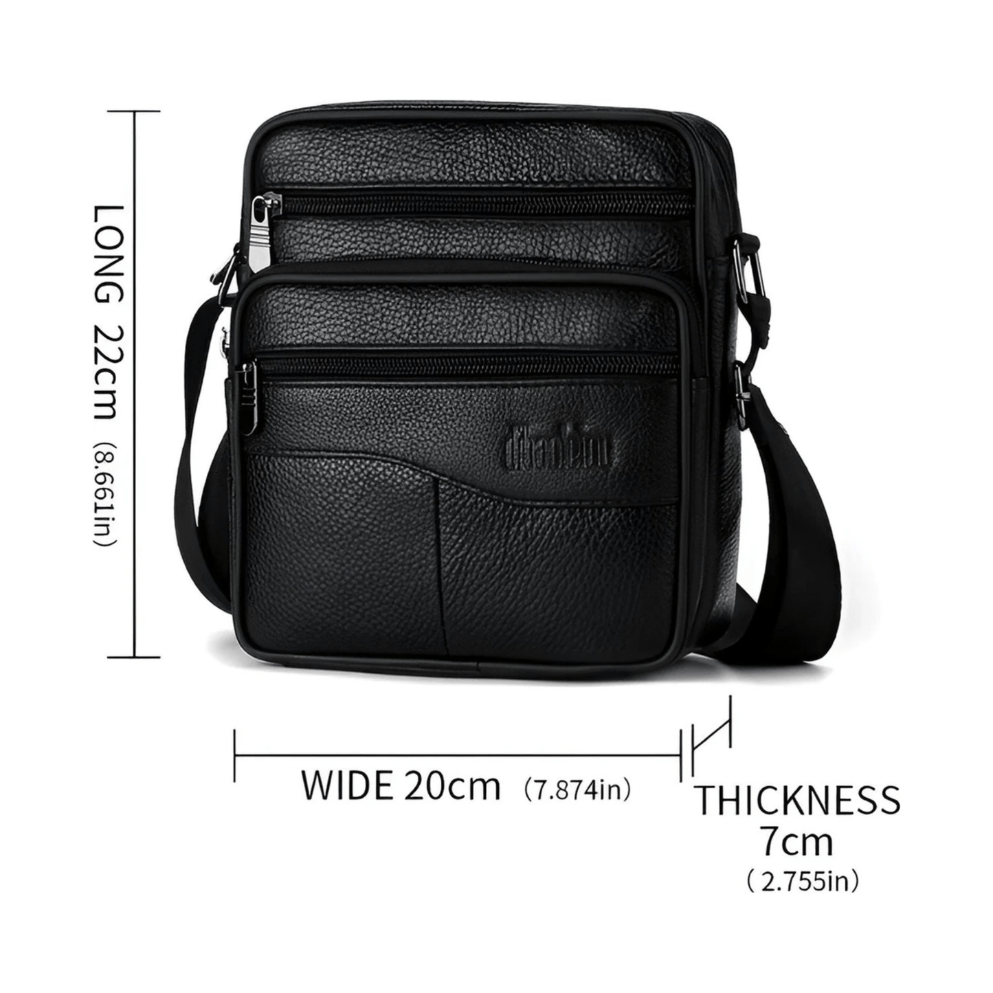 CarryQuest® - Heren Lederen Schoudertas - Echt Leder - ZwartCarryQuestsimple