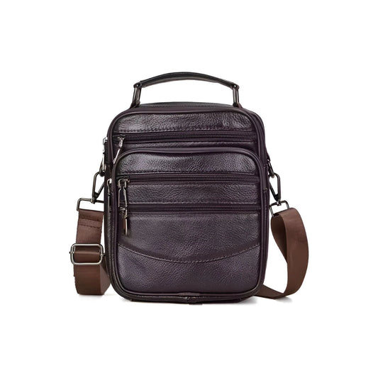 CarryQuest® - Heren Lederen Schoudertas - Handtassen - Koffie