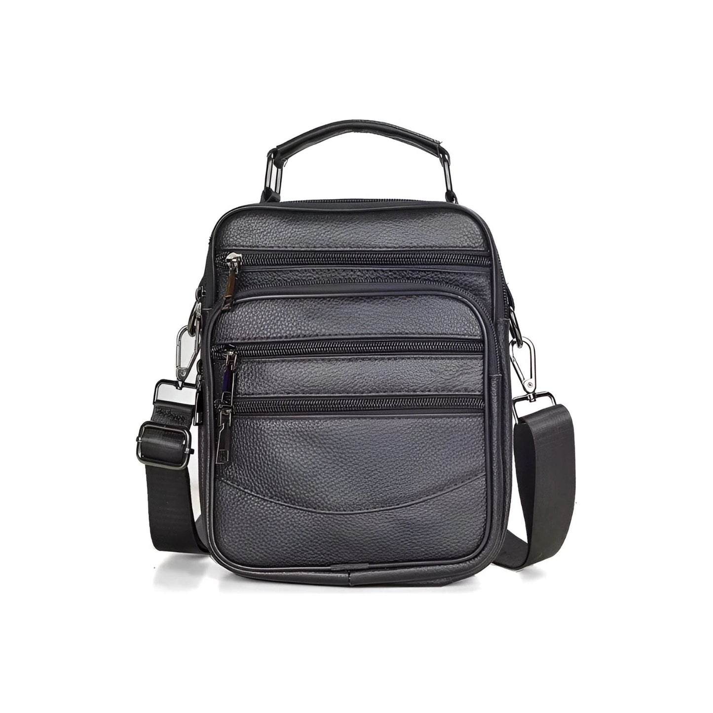 CarryQuest® - Heren Lederen Schoudertas - Handtassen - ZwartCarryQuestsimple