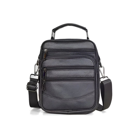 CarryQuest® - Heren Lederen Schoudertas - Handtassen - Zwart
