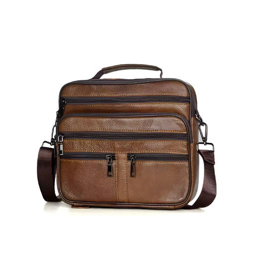CarryQuest® - Heren Lederen Schoudertas - Messenger Bag - Lederen Handtassen - Bruin