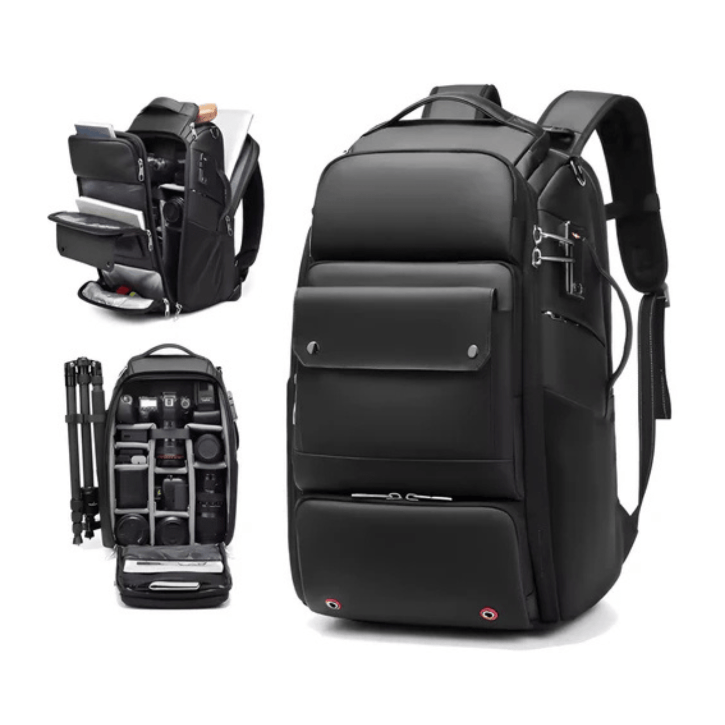 CarryQuest® - Heren Reistas SLR Camerarugzak - 40L - Geschikt voor 17" Laptop - Laptop Rugzak - ZwartCarryQuestsimple