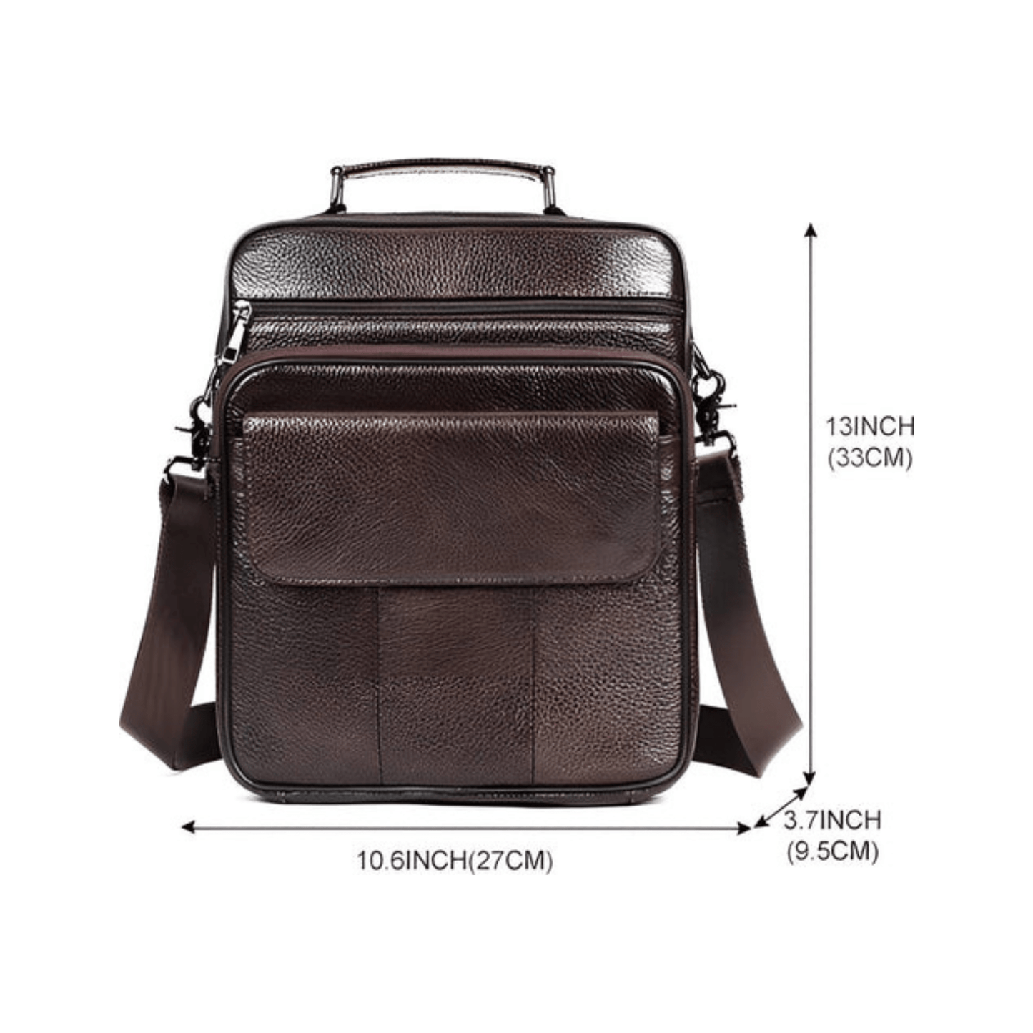 CarryQuest® - Heren Schoudertas - Casual crossbody messenger van leer - ZwartCarryQuestsimple