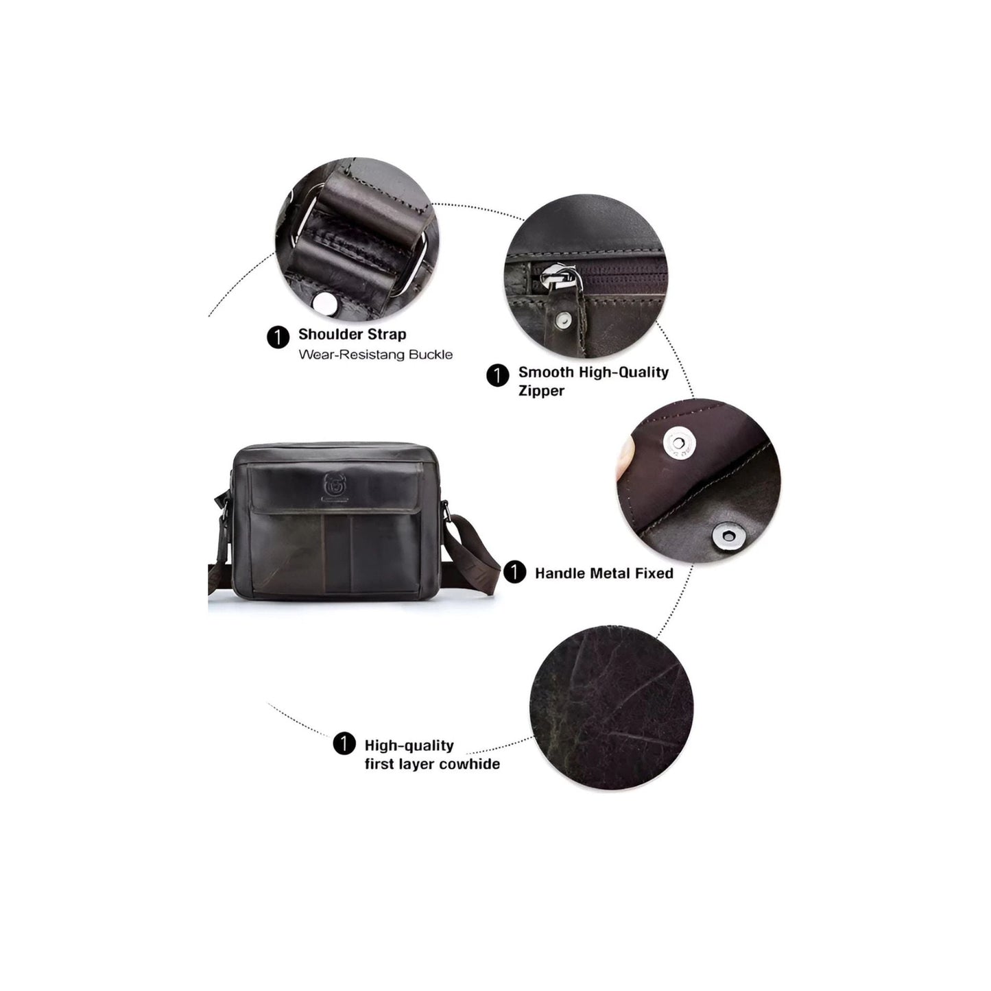 CarryQuest® - Heren Schoudertas - Handtas - Crossbody Messenger Tassen - KhakiCarryQuestsimple