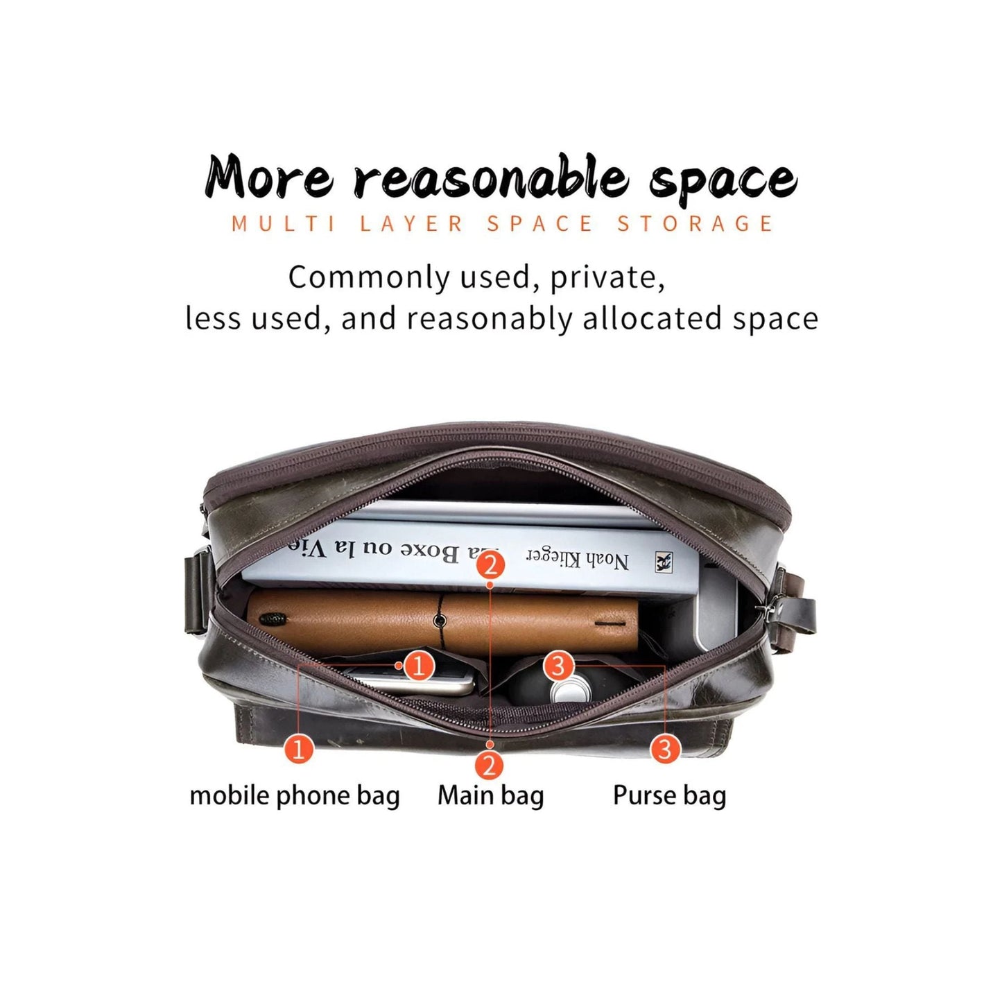 CarryQuest® - Heren Schoudertas - Handtas - Crossbody Messenger Tassen - KhakiCarryQuestsimple