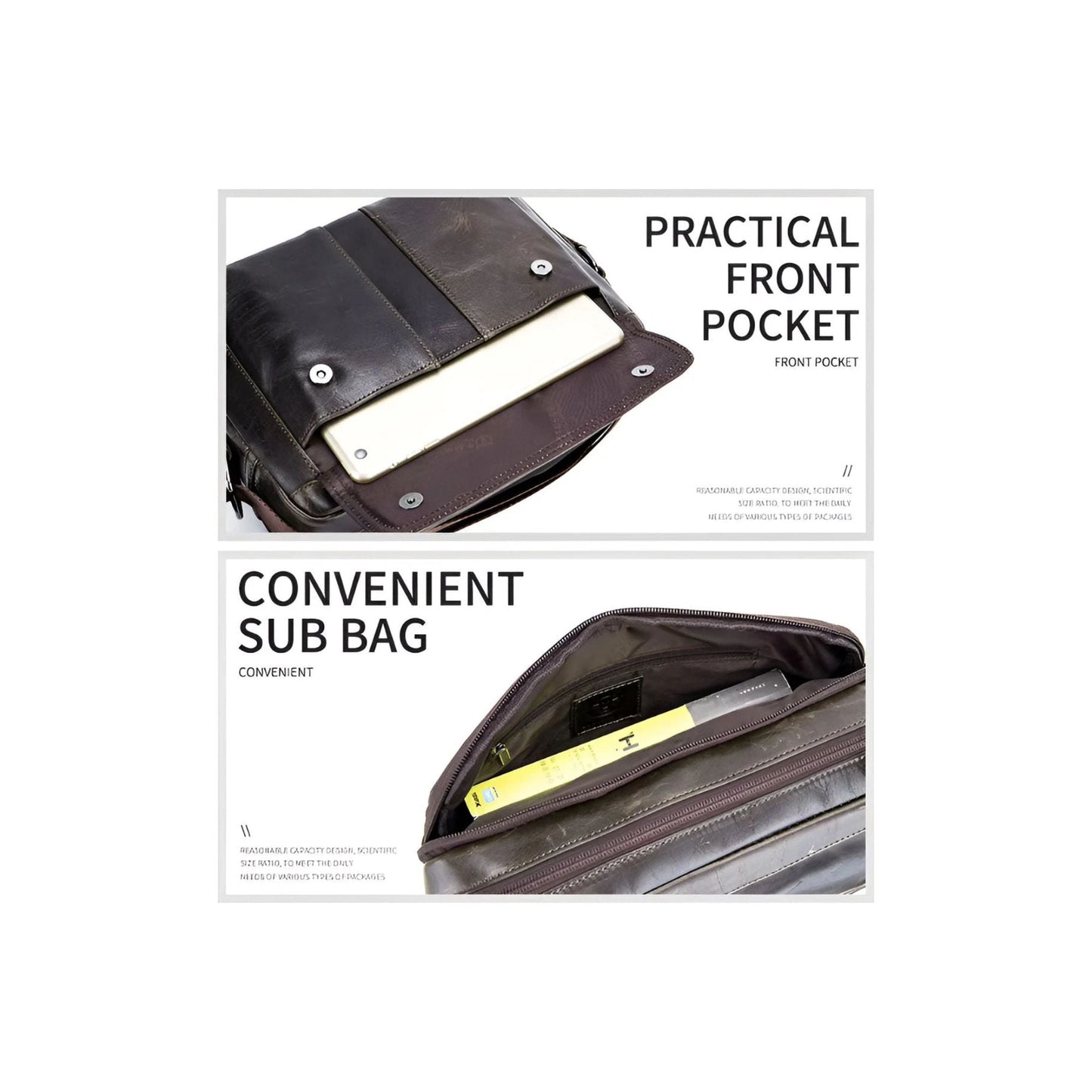 CarryQuest® - Heren Schoudertas - Handtas - Crossbody Messenger Tassen - KhakiCarryQuestsimple