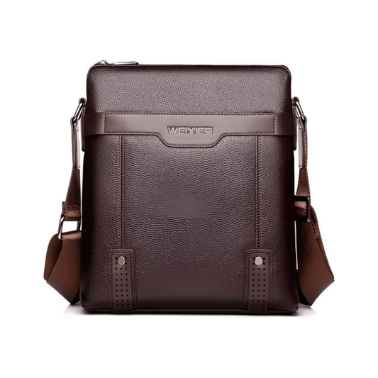 CarryQuest® - Heren Schoudertas PU Leder - Koerierstas - Zakelijke Tassen - Koffie