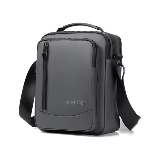 CarryQuest® - Heren Schoudertas - Waterdicht Crossbody Tas - Handtas - PU Leer - Grijs