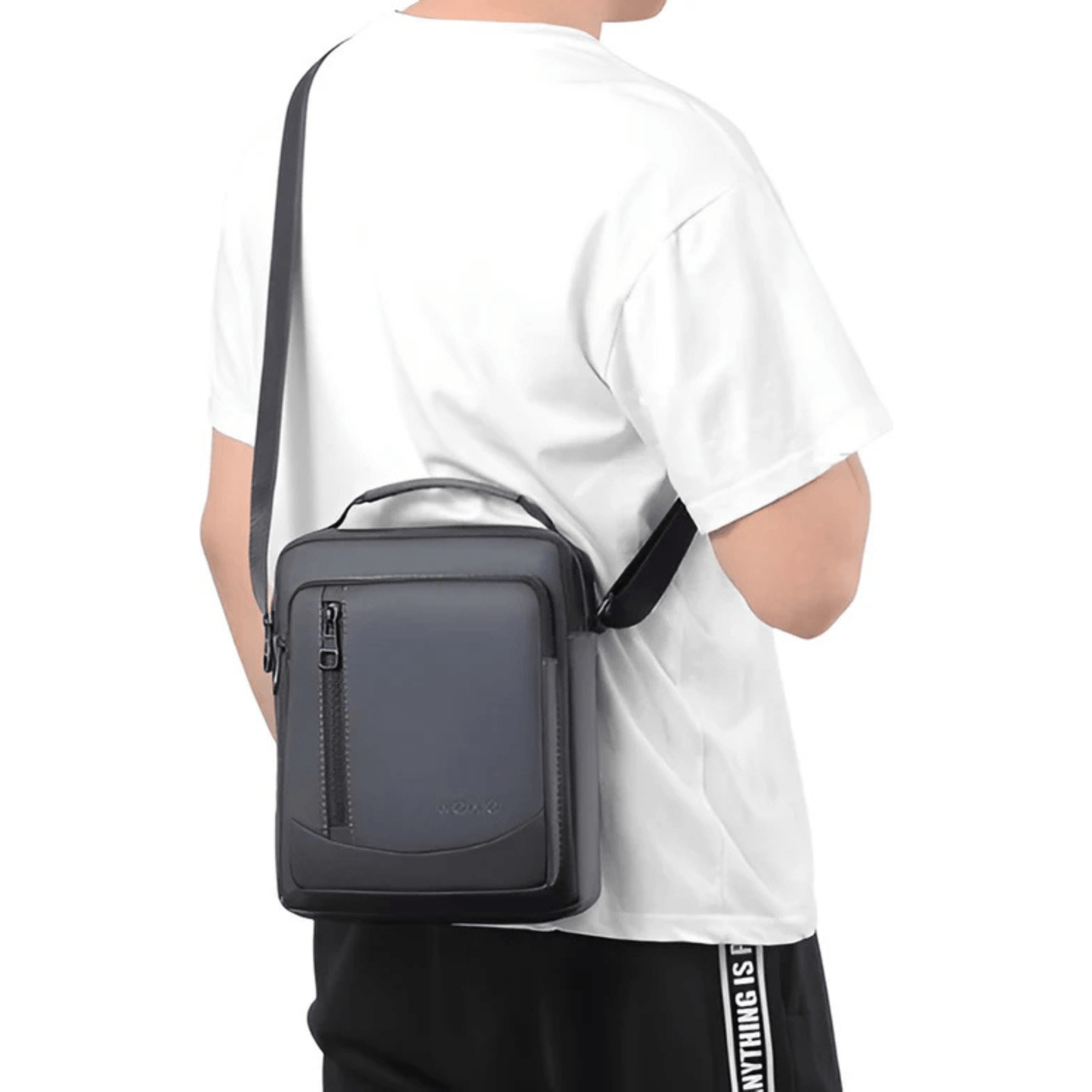 CarryQuest® - Heren Schoudertas - Waterdicht Crossbody Tas - Handtas - PU Leer - Grijs