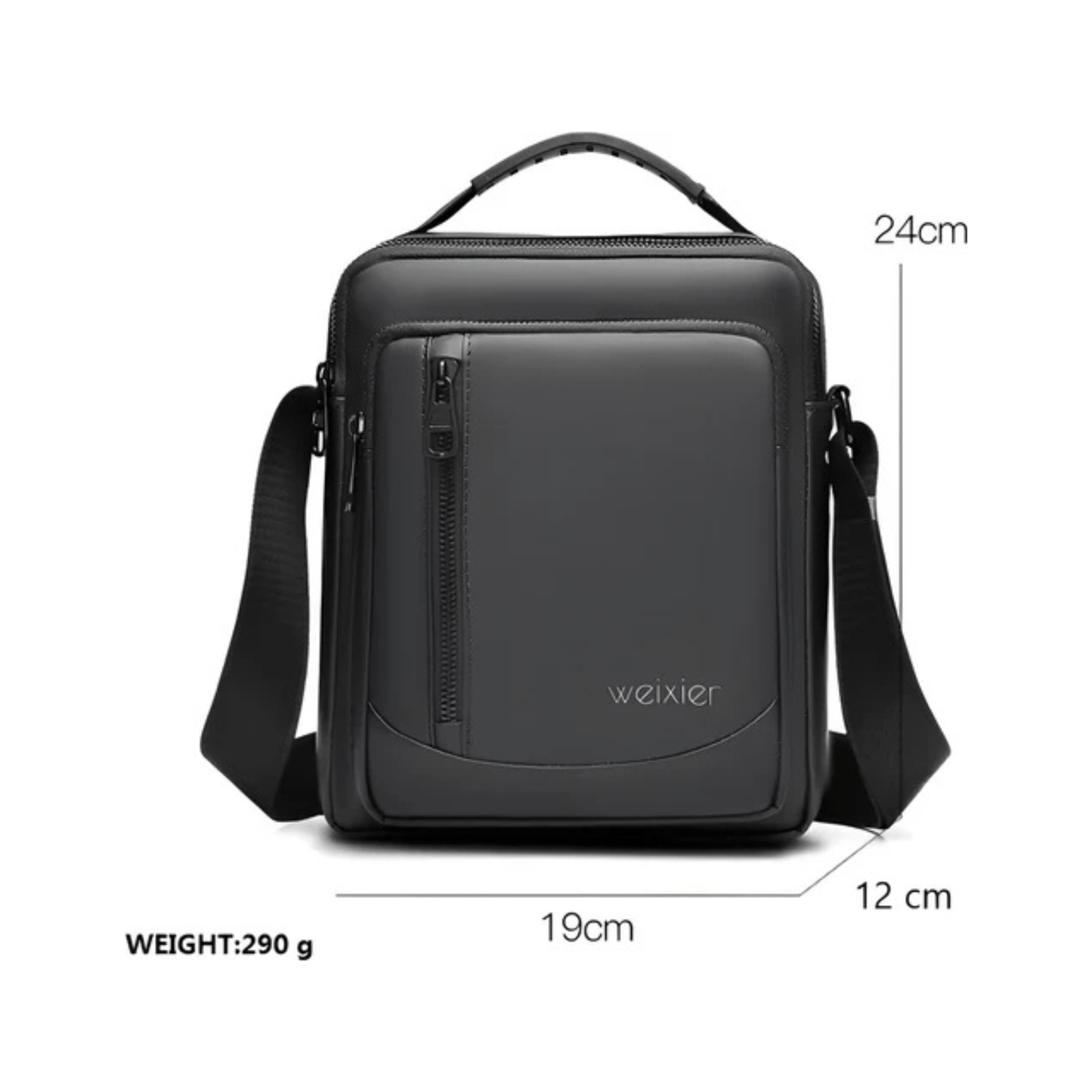 CarryQuest® - Heren Schoudertas - Waterdicht Crossbody Tas - Handtas - PU Leer - ZwartCarryQuestsimple