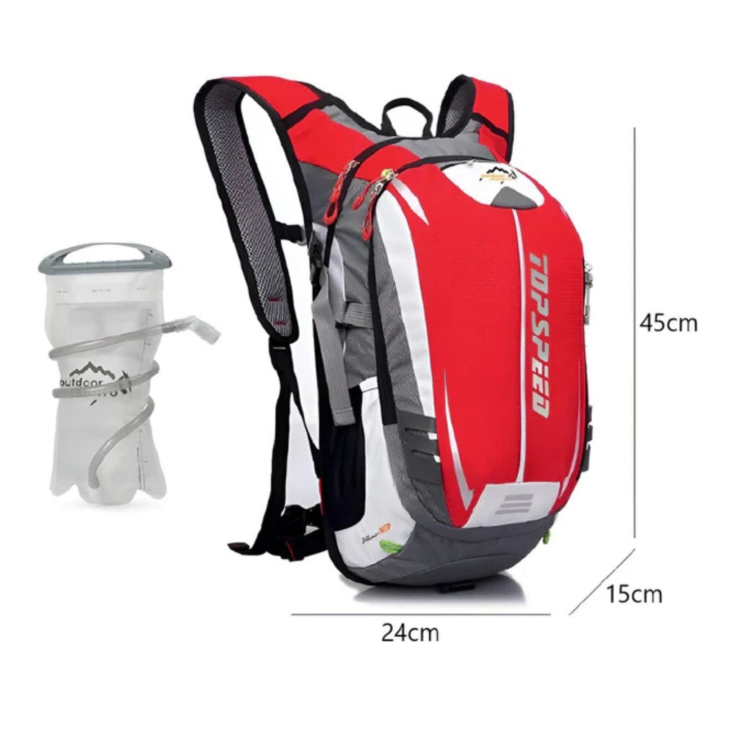 CarryQuest® - Hydratatie Rugzak voor Fietsen - 18L Volume + 2L Waterzak - Waterdicht Nylon - Wandelrugzak - RoodCarryQuestsimple