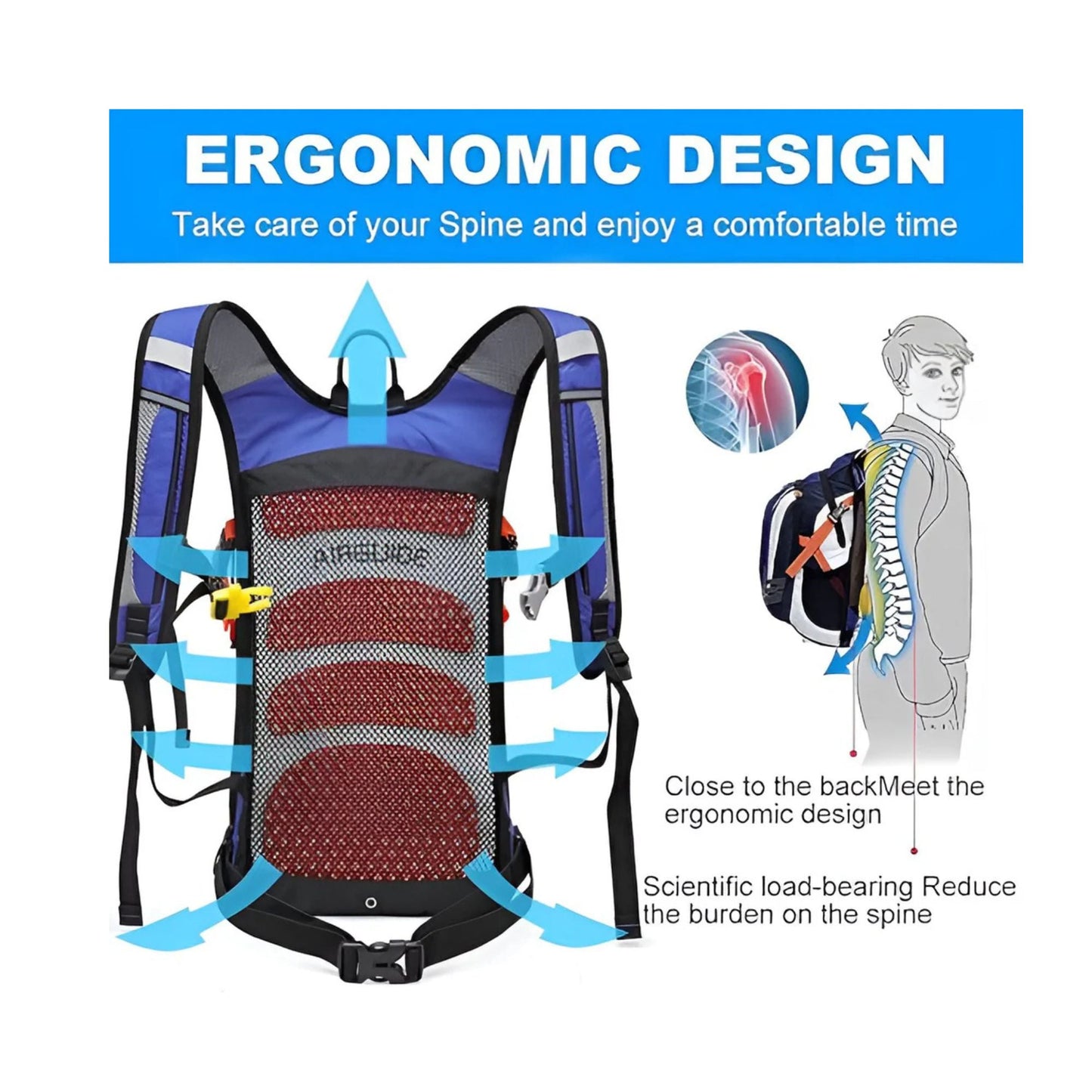 CarryQuest® - Hydratatie Rugzak voor Fietsen - 18L Volume + 2L Waterzak - Waterdicht Nylon - Wandelrugzak - RoodCarryQuestsimple