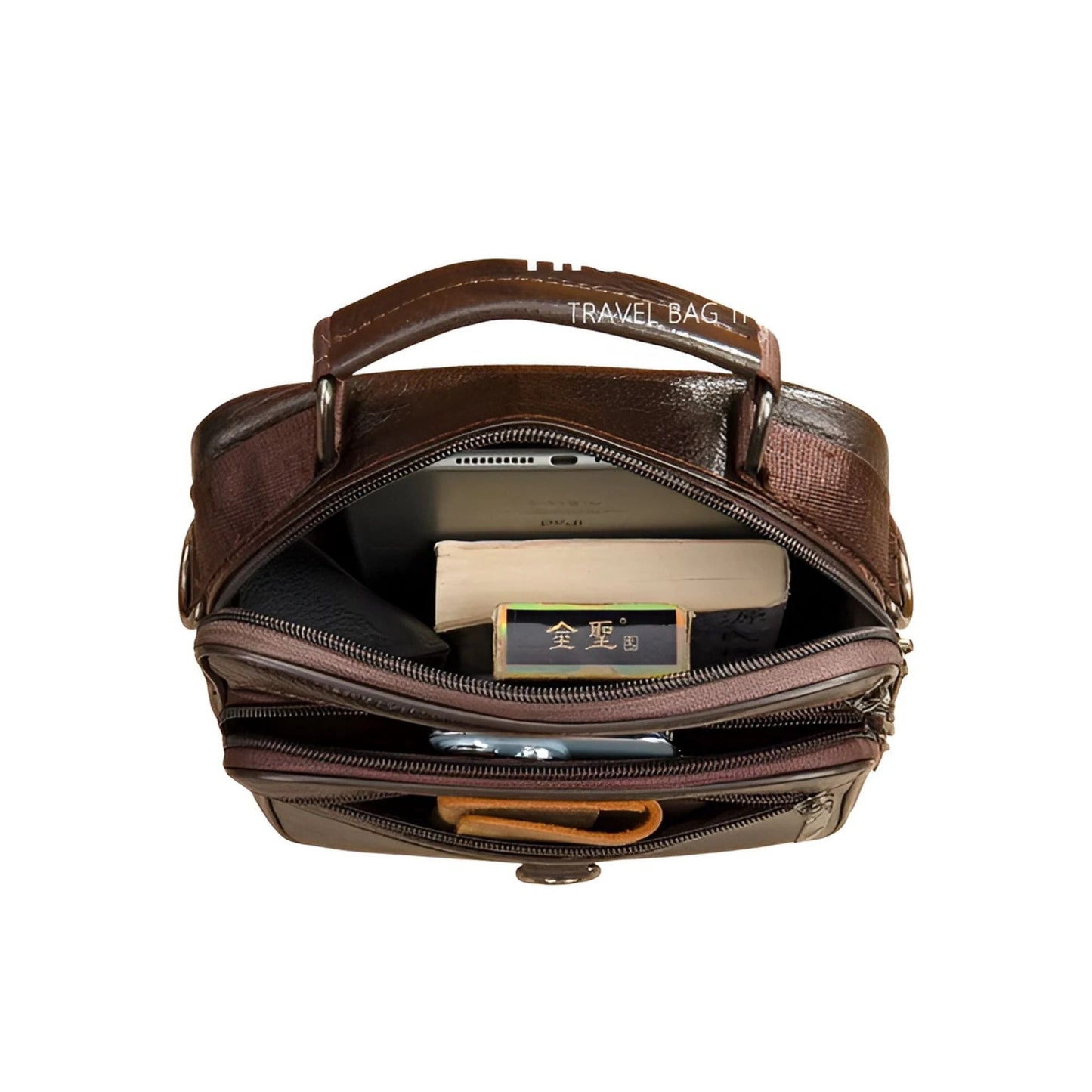 CarryQuest® - Koehuid Schoudertas Heren - Handtassen - Crossbody Tas - KoffieCarryQuestsimple