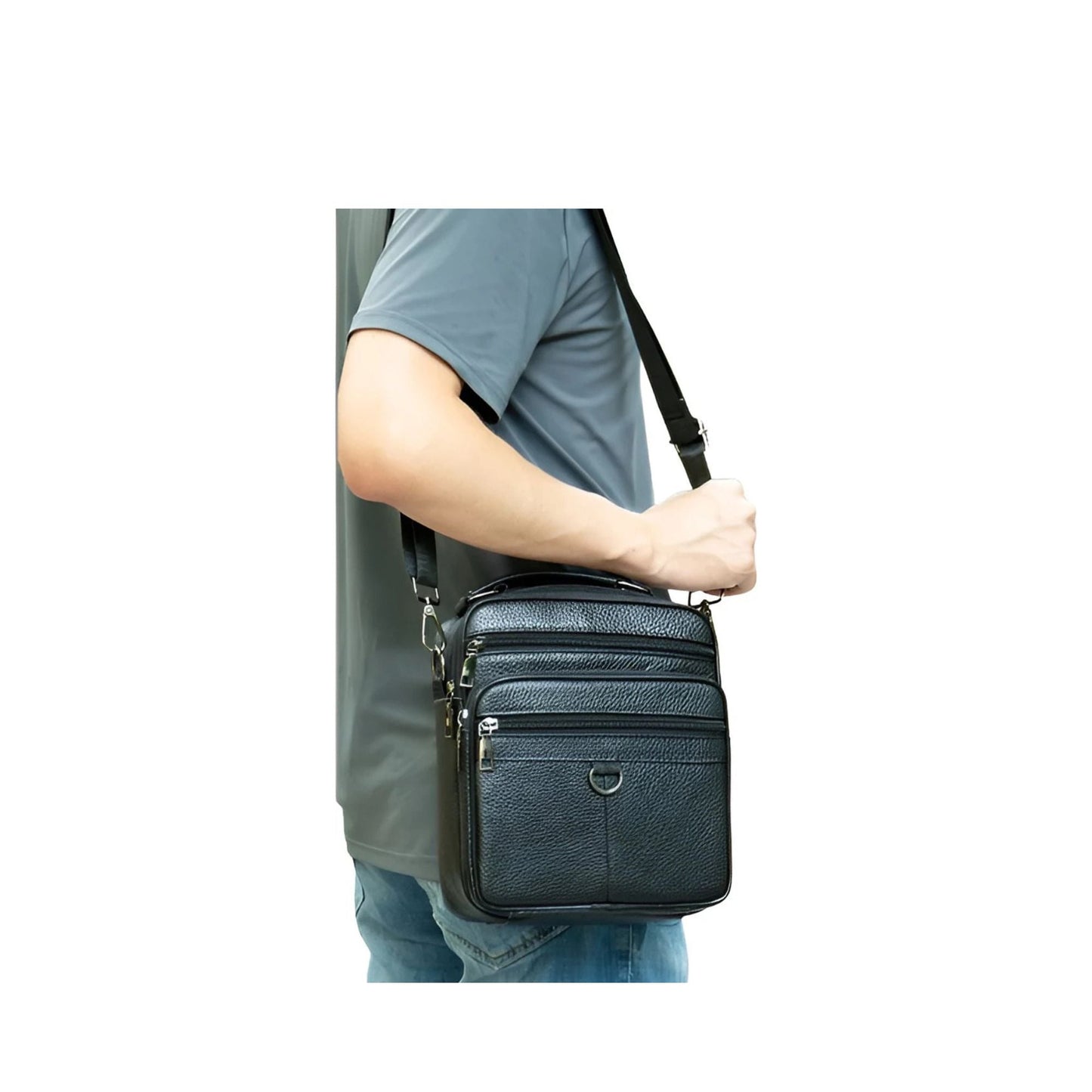 CarryQuest® - Koehuid Schoudertas Heren - Handtassen - Crossbody Tas - KoffieCarryQuestsimple