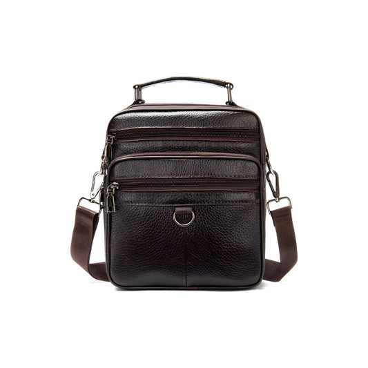 CarryQuest® - Koehuid Schoudertas Heren - Handtassen - Crossbody Tas - Koffie