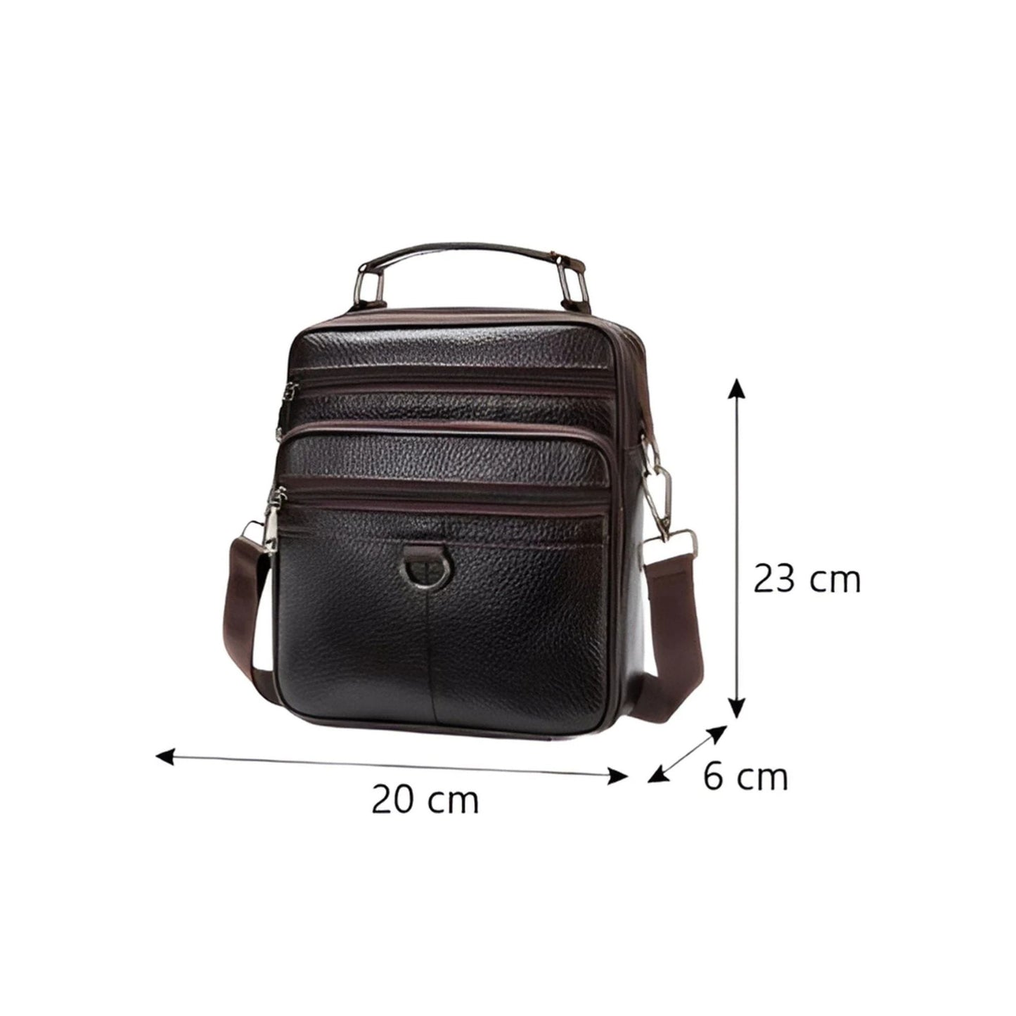 CarryQuest® - Koehuid Schoudertas Heren - Handtassen - Crossbody Tas - KoffieCarryQuestsimple