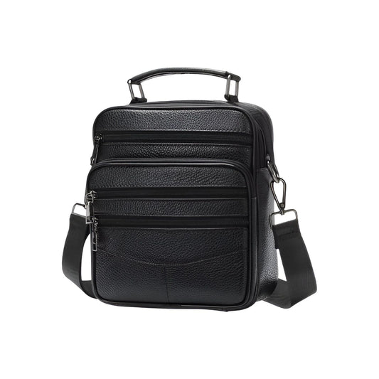 CarryQuest® - Koehuid Schoudertas Heren - Handtassen - Crossbody Tas - Zwart