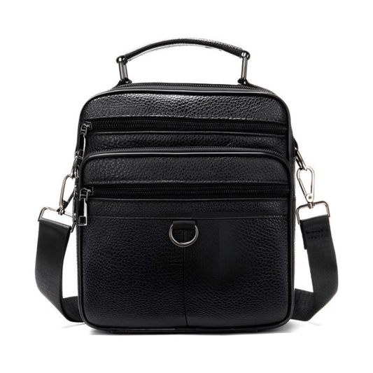 CarryQuest® - Koehuid Schoudertas Heren - Handtassen - Crossbody Tas - Zwart