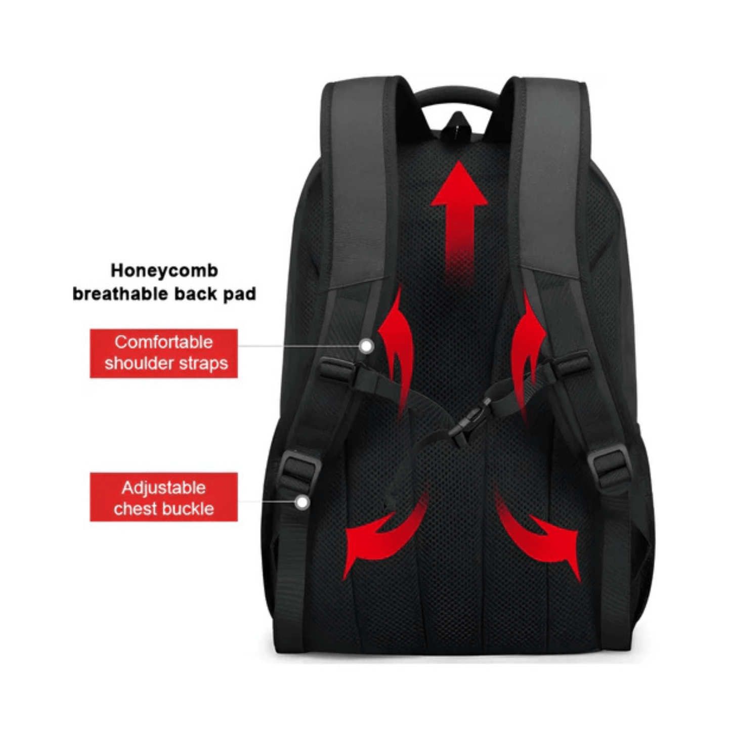 CarryQuest® - Laptop Rugzak 15.6" - Grote Capaciteit + Waterdicht + USB - ZwartCarryQuestsimple