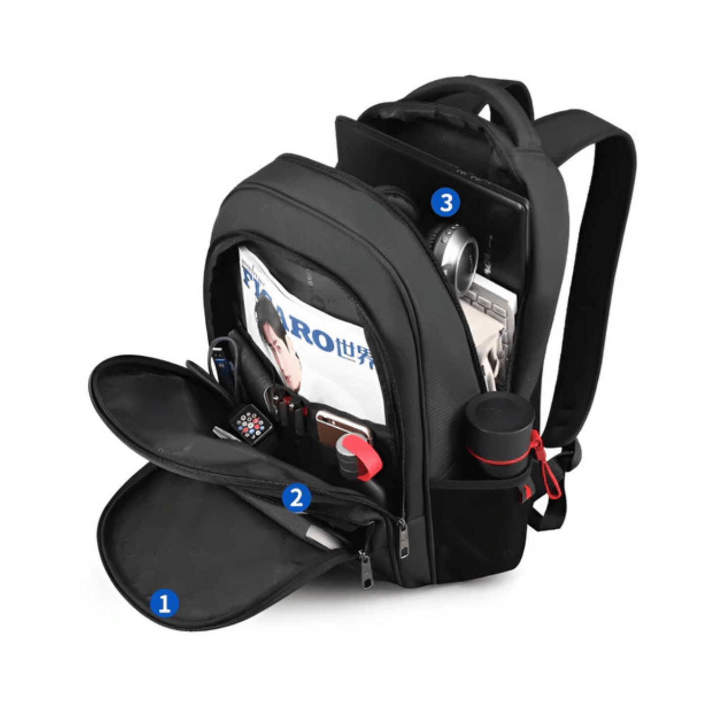 CarryQuest® - Laptop Rugzak 15.6" - Grote Capaciteit + Waterdicht + USB - ZwartCarryQuestsimple