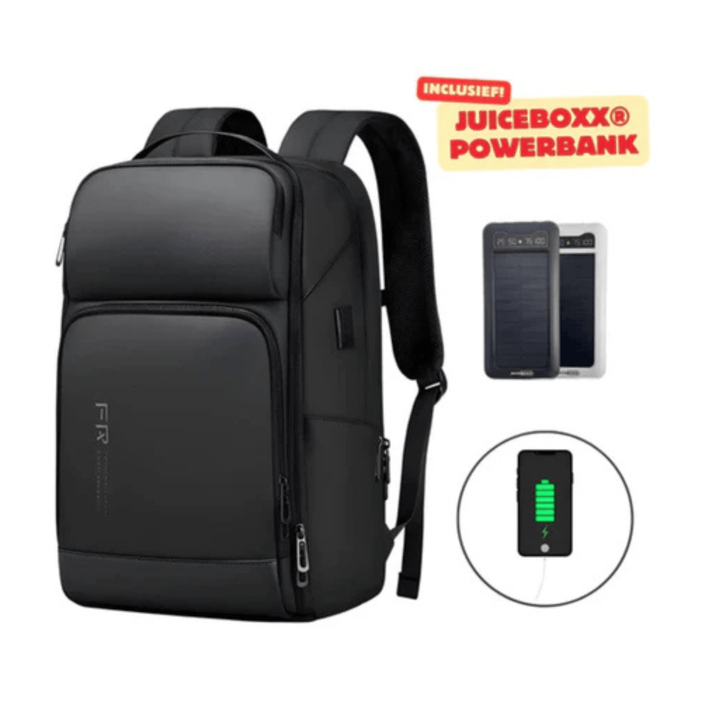 CarryQuest® - Laptop Rugzak - USB Oplaadfunctie - 35L - Laptopvak tot 15.6 inch - ZwartCarryQuestsimple