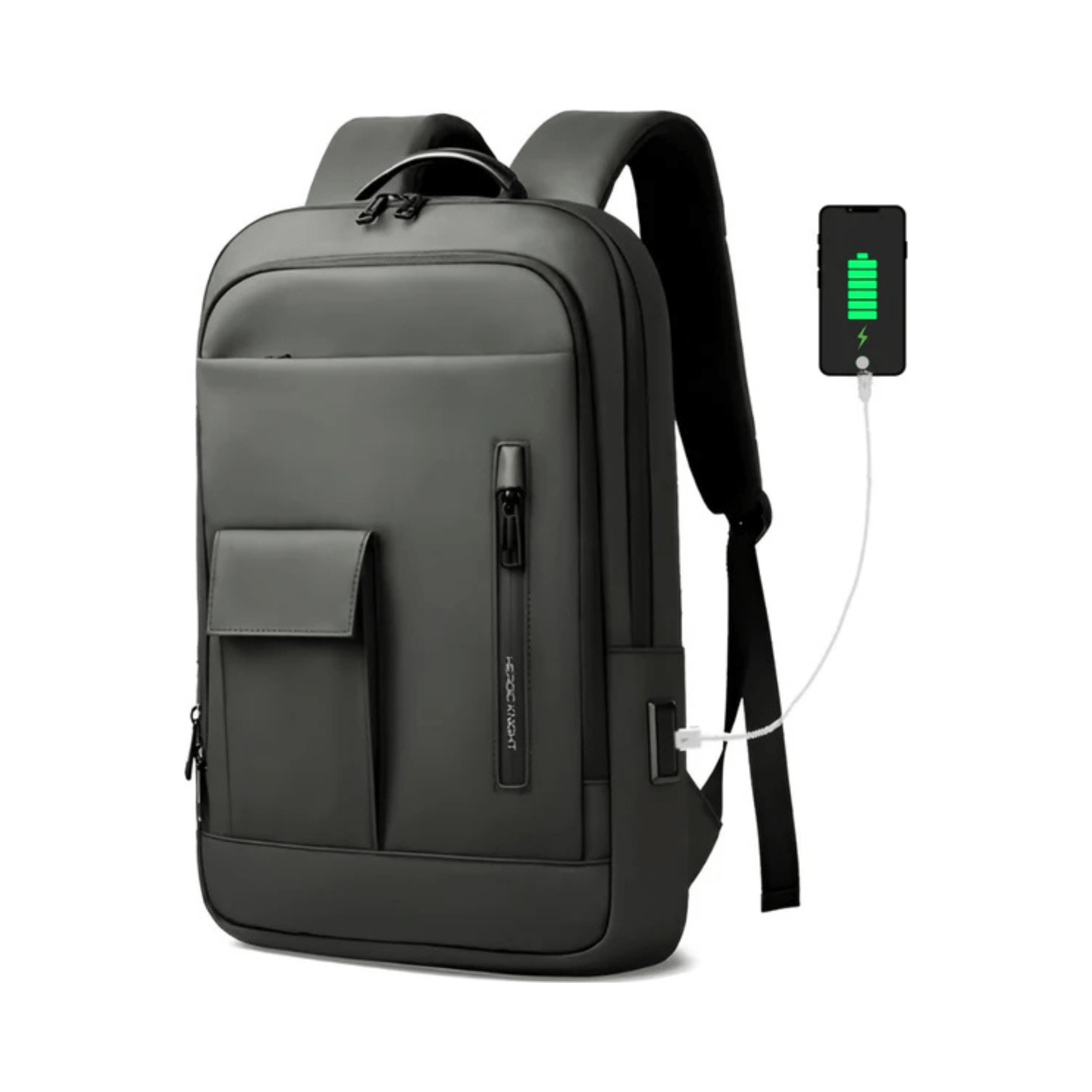 CarryQuest® - Laptop Rugzak voor Mannen - 15.6" Laptoptas - Waterdicht - USB - Oplaadpoort - Groen