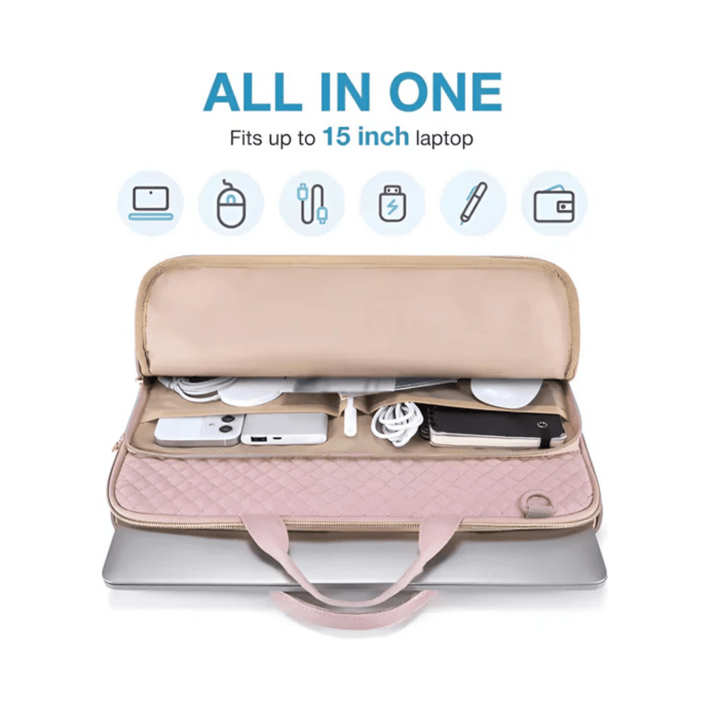 CarryQuest® - Laptoptas - Multifunctionele Laptop Messenger Tas - 15.6 inch MacBook Pro/Air - GrijsCarryQuestsimple