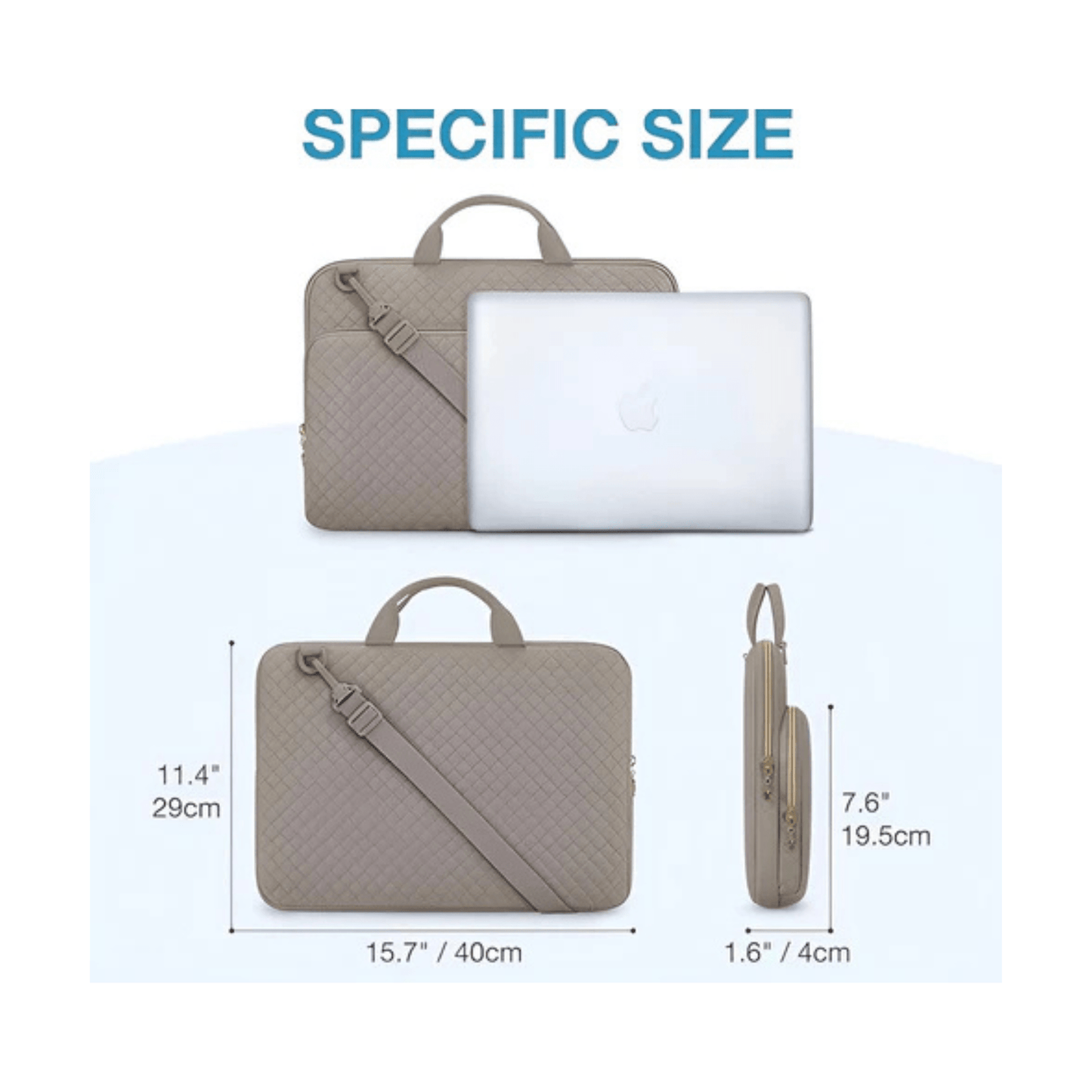 CarryQuest® - Laptoptas - Multifunctionele Laptop Messenger Tas - 15.6 inch MacBook Pro/Air - GrijsCarryQuestsimple