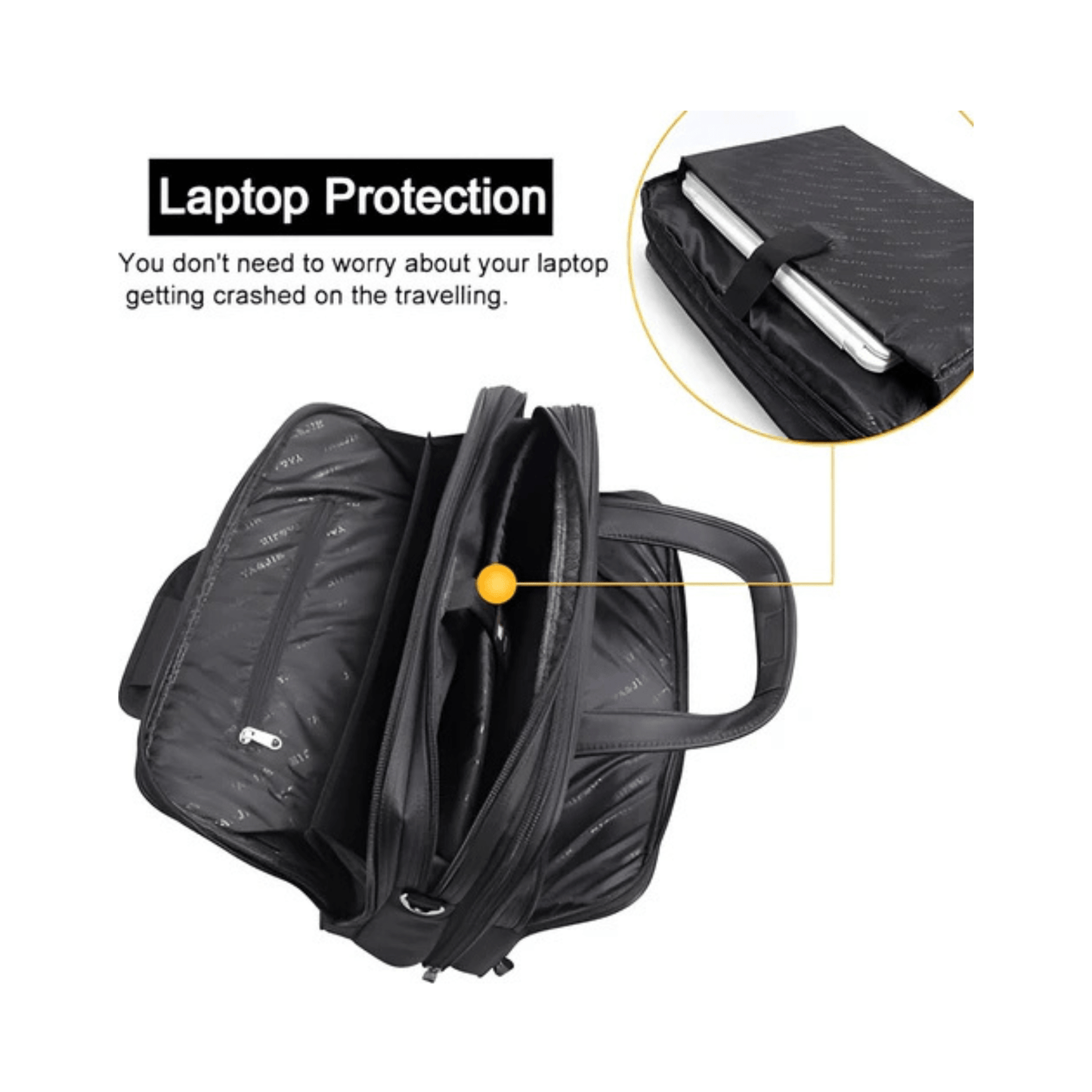 CarryQuest® - Laptoptas - Super Capaciteit Heren Laptop Aktetas - Geschikt voor 15 inch Laptops - Zwart