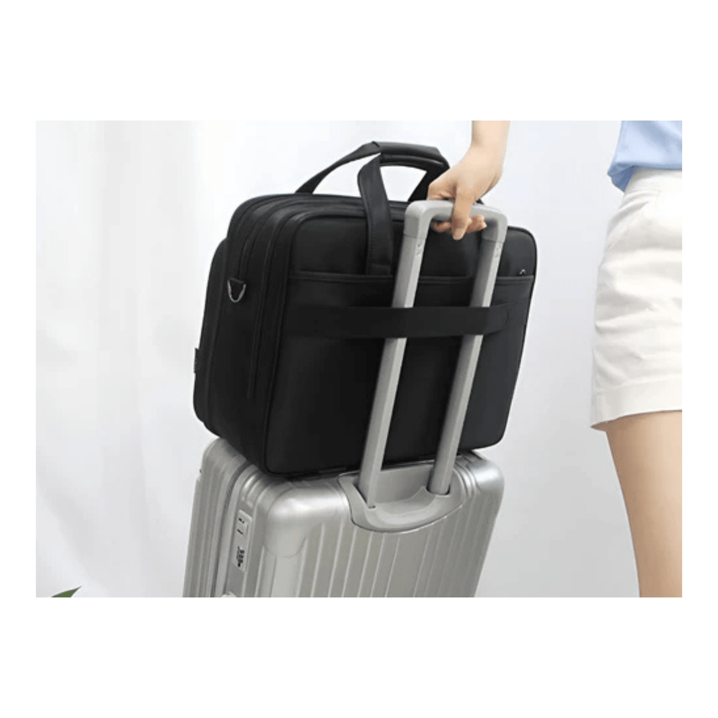 CarryQuest® - Laptoptas - Super Capaciteit Heren Laptop Aktetas - Geschikt voor 15 inch Laptops - Zwart