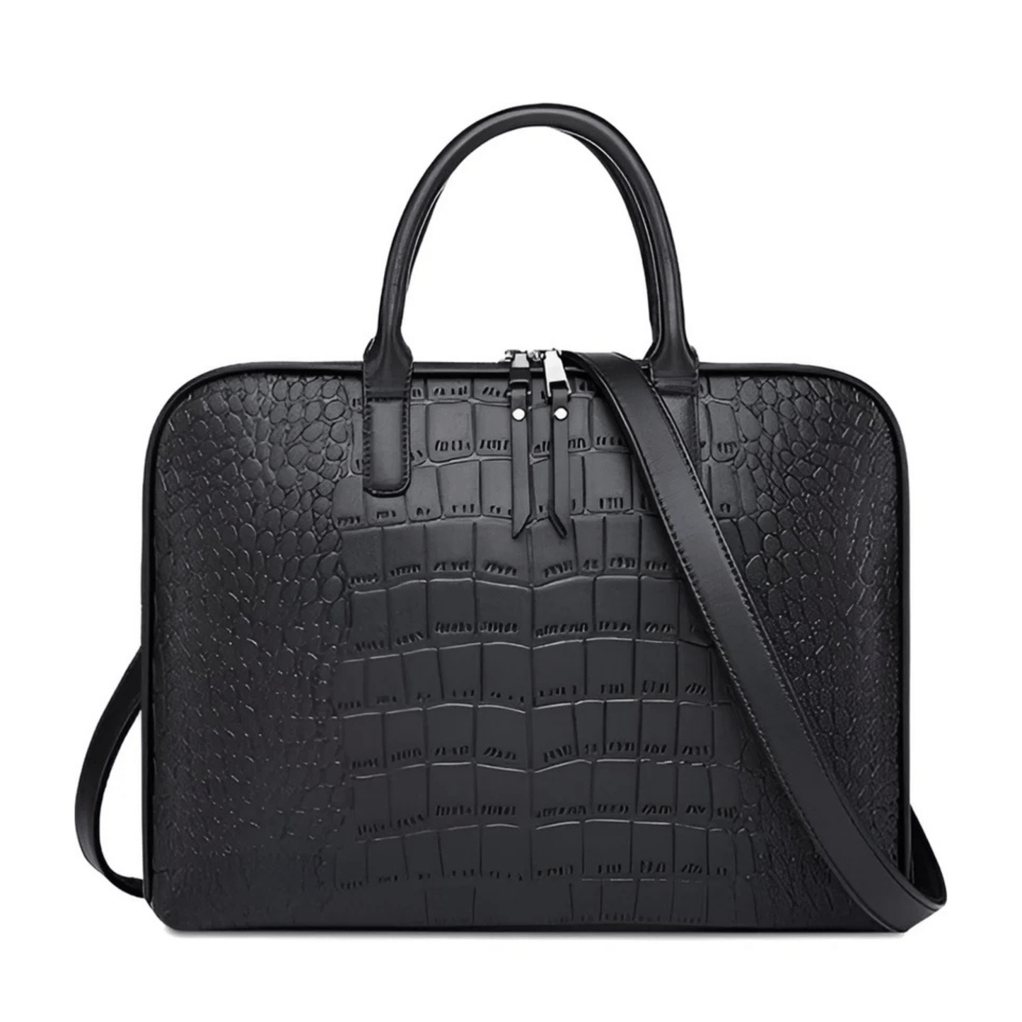 CarryQuest® - Laptoptas - Trendy Dierenprint PU Leren Laptoptas Inch - Zwart