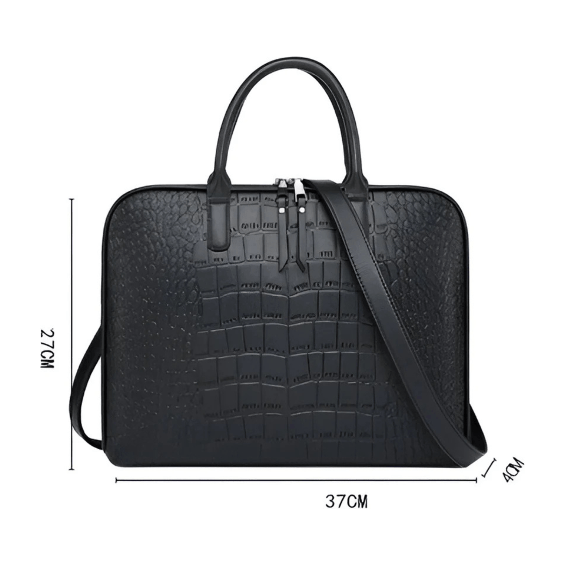 CarryQuest® - Laptoptas - Trendy Dierenprint PU Leren Laptoptas Inch - Zwart