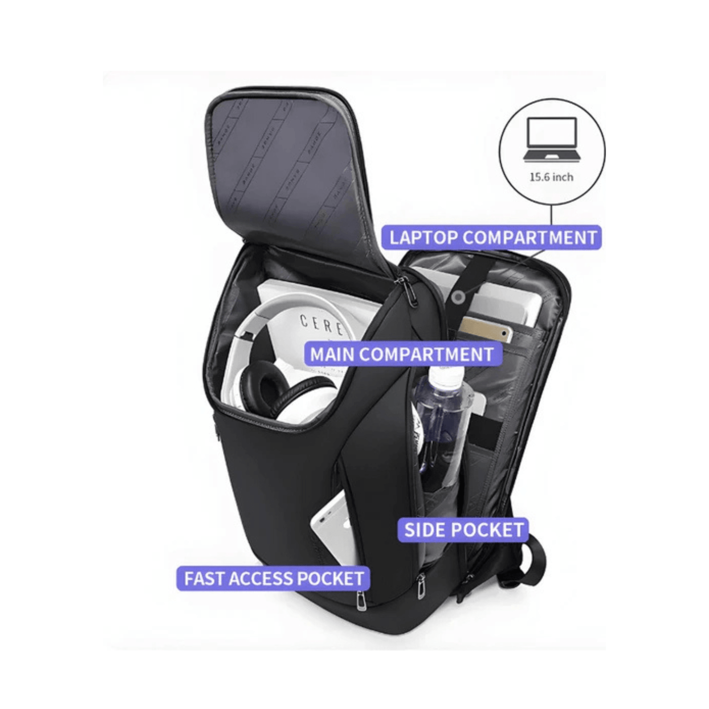 CarryQuest® - Laptoptas - Waterdicht - Nu inclusief JuiceBoxx® Powerbank - GrijsCarryQuestsimple