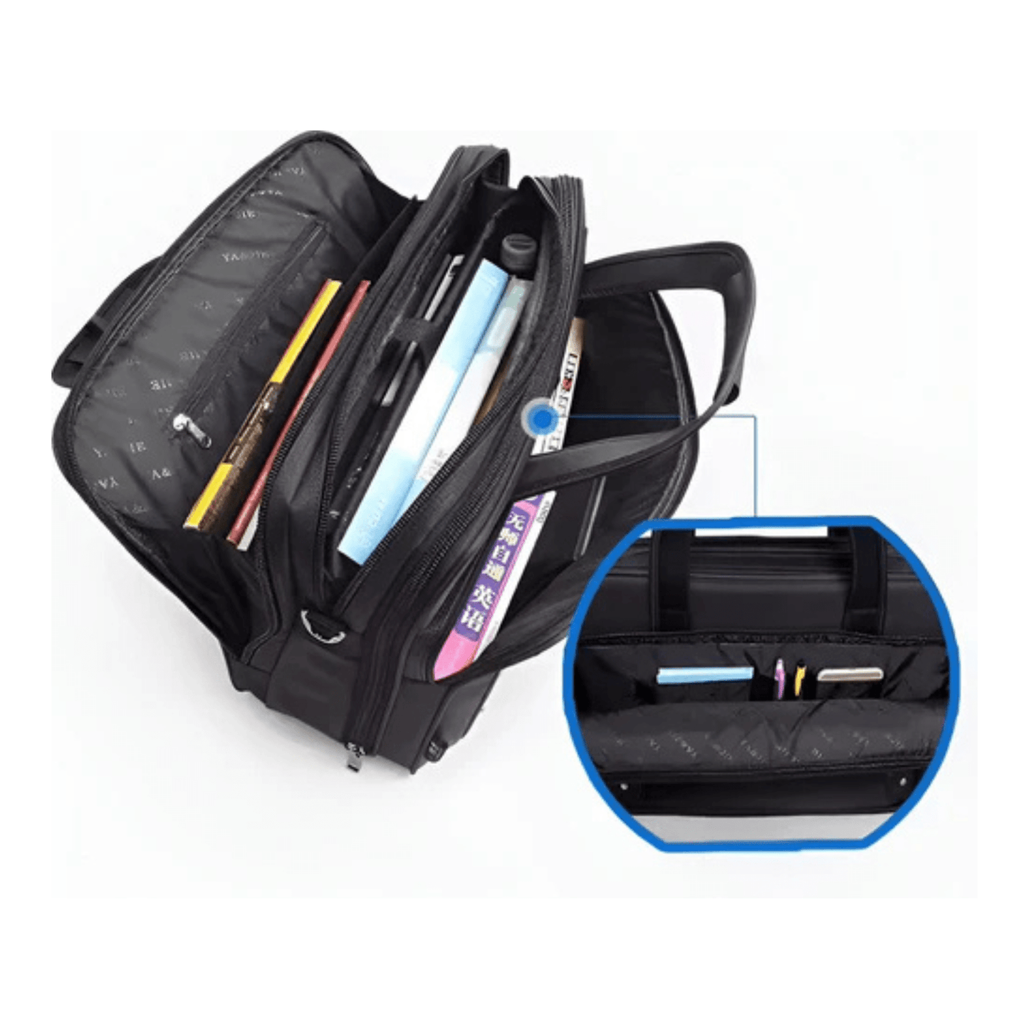 CarryQuest® - Laptoptas - Waterdicht Oxford Doek - Geschikt voor 15 inch Laptops - Zwart