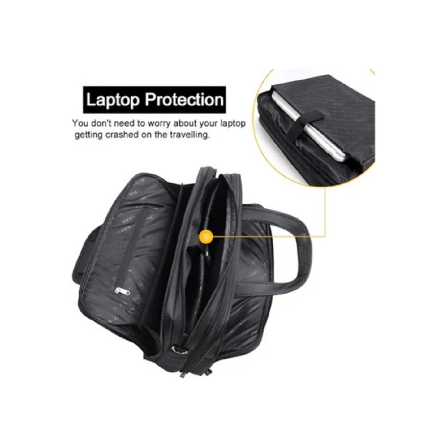 CarryQuest® - Laptoptas - Waterdicht Oxford Doek - Geschikt voor 17 inch Laptops - Zwart