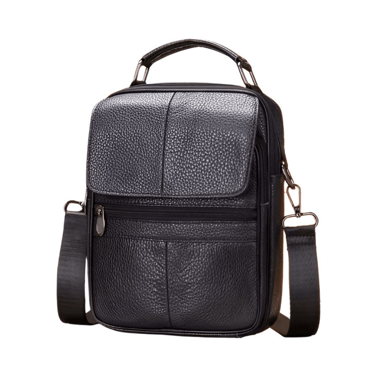CarryQuest® - Lederen Crossbody Bag - Verstelbare Schouderband - Echt Leder - ZwartCarryQuestsimple