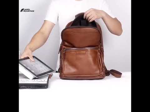 CarryQuest® Lederen Rugzak – 42x32x14cm – 16 Inch Laptop – Waterbestendig – Lichtgewicht – Retro StijlCarryQuest®simpleNiet Klaar