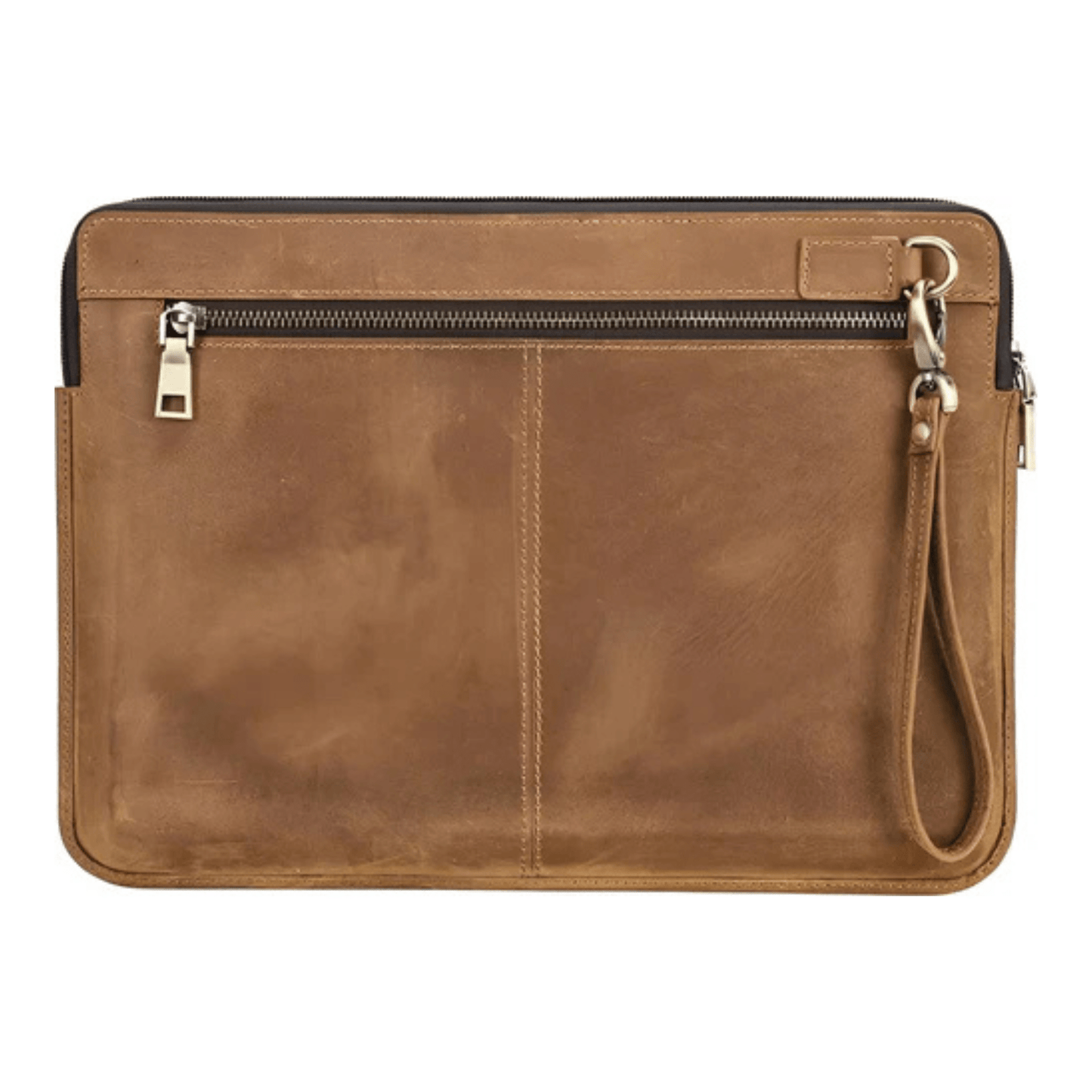 CarryQuest® - Leren Laptoptas voor Macbook Air M1 M2 M3 Pro inch - Luxe en Beschermende Aktetas - Khaki