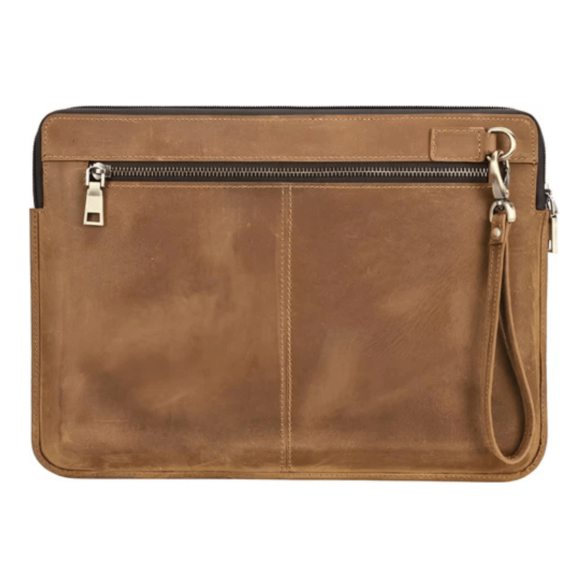 CarryQuest® - Leren Laptoptas voor Macbook Air M1 M2 M3 Pro inch - Luxe en Beschermende Aktetas - Khaki