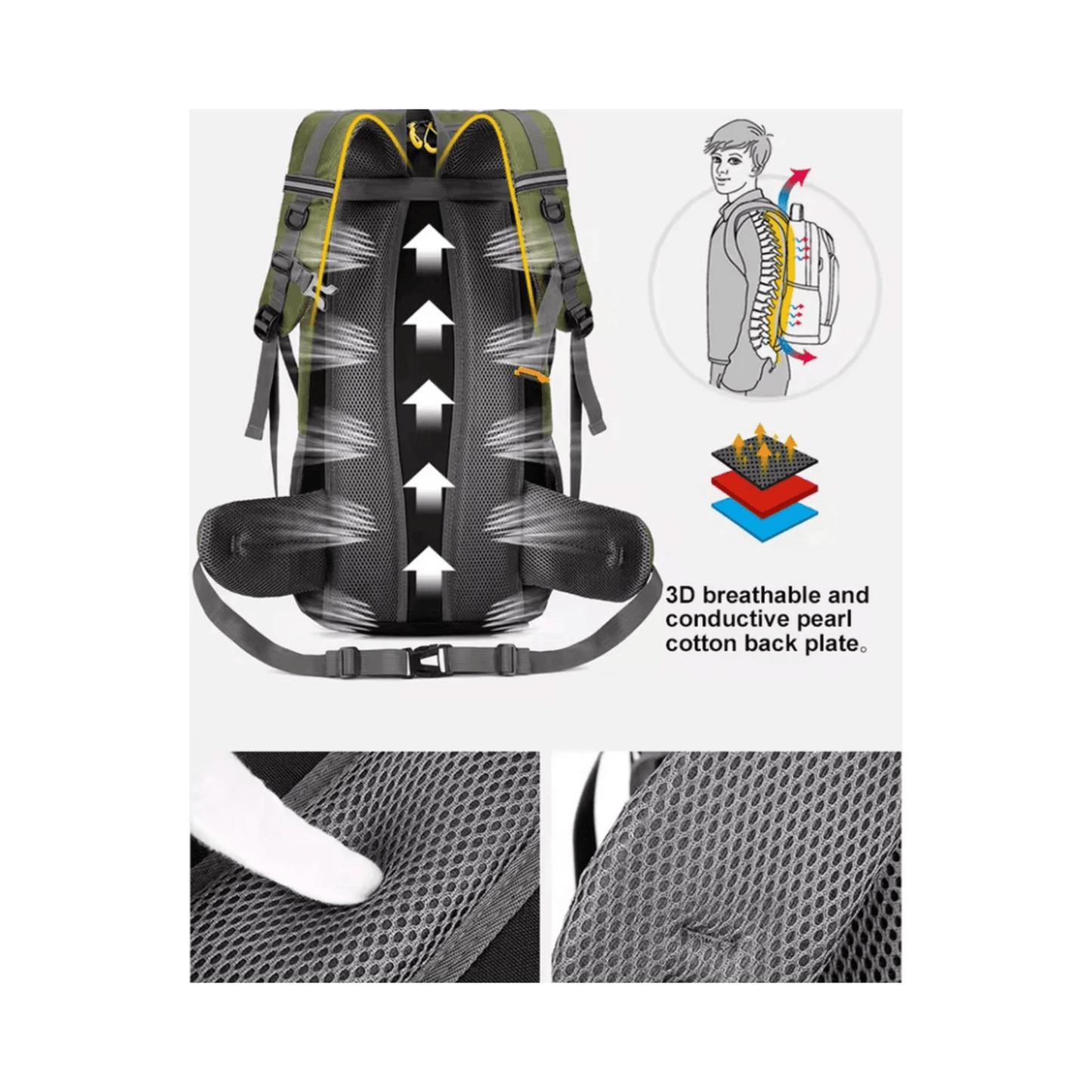 CarryQuest® - lichtgewicht - regenhoes - wandelrugzak - 50L - camping - ZwartCarryQuestsimple